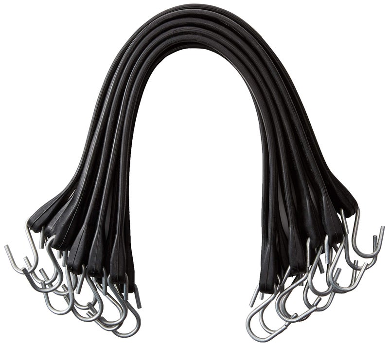 kitchentoolz 21" Inch 10 Pack Rubber Bungee Cords with Metal Hooks for Flatbed Trucks- Heavy Duty Tarp Tie Down Straps - Image 2